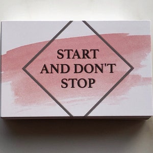 Start and Don&#39;t Stop, Planner Deco, Quote Cards, Cards for Planners, Note Cards, Journal Cards, VDS , Filofax, Moterm
