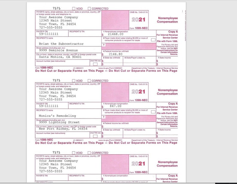  Excel Template For 1099 Nec 
