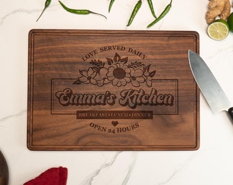 Personalized Name Kitchen Board, Custom Name Serve Board, Gift For Mom, Gift For Aunt, Gift For Wife, Christmas Gift, Xmas Kitchen Decor