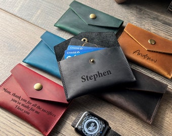 Personalized Small Leather Pouch, Custom Coin Pouch, Leather Card Holder, Leather Coin Purse, Leather Coin Holder, Mini Leather Pouch