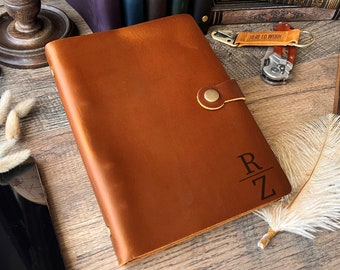 Personalized Leather Photo Journal: Refillable Engraved Notebook