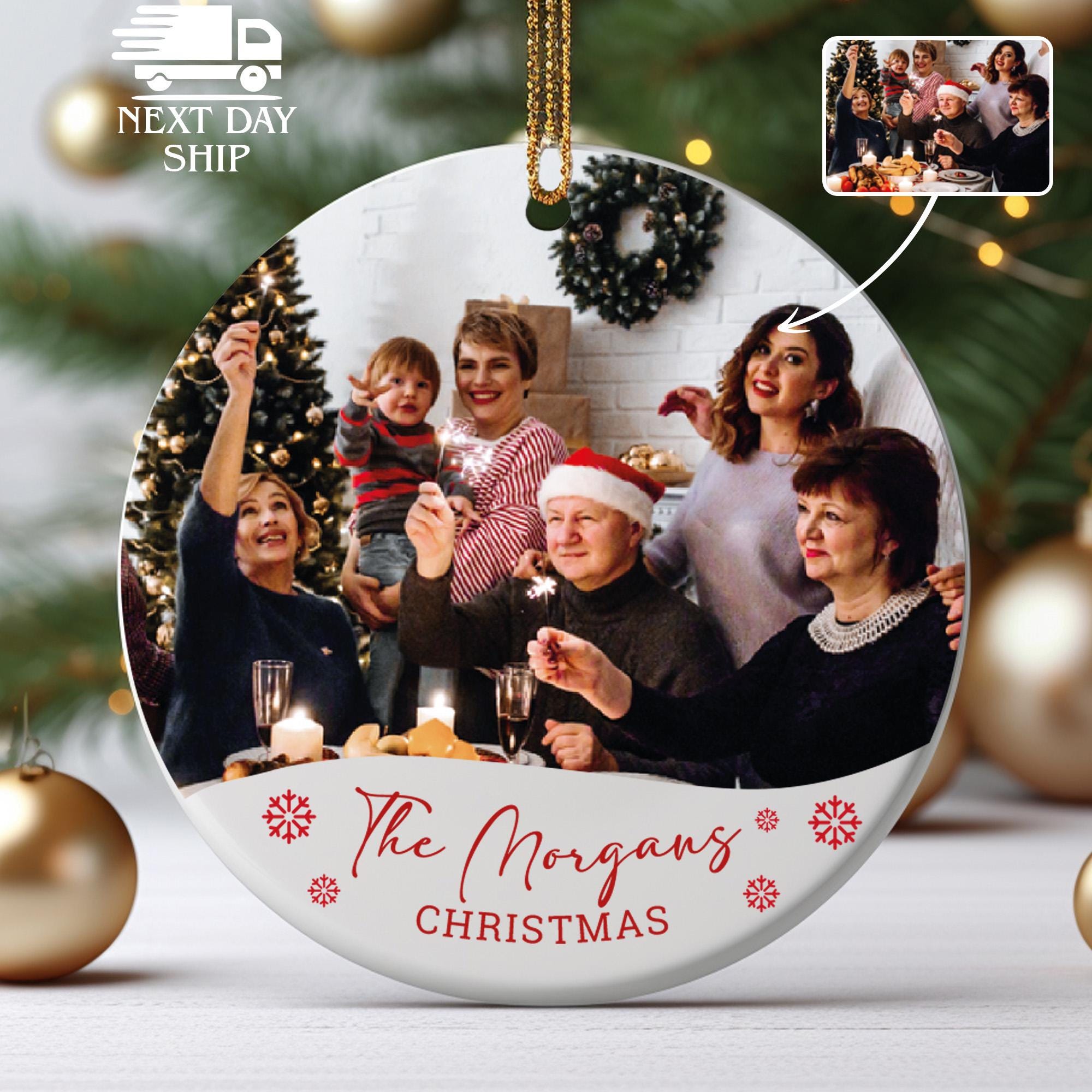 Personalized Family Photo Christmas Ornament, Custom Family Photo Ornament, Family Keepsake, Housewarming Gift, Gift For Family, Xmas Decor