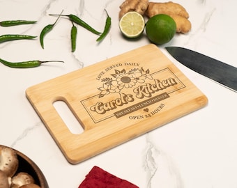 Custom Name Cutting Board, Personalized Name Serve Board, Gift For Her, Wedding Gift, Custom Kitchen Decor, Housewarming Gift, Gift For Aunt
