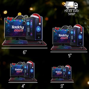 Custom Gaming Setup Ornament, PC Gamer Ornament, Christmas Computer Keepsake, RGB Desktop Ornament, Streamer Christmas Gift, Video Game Gift bild 2