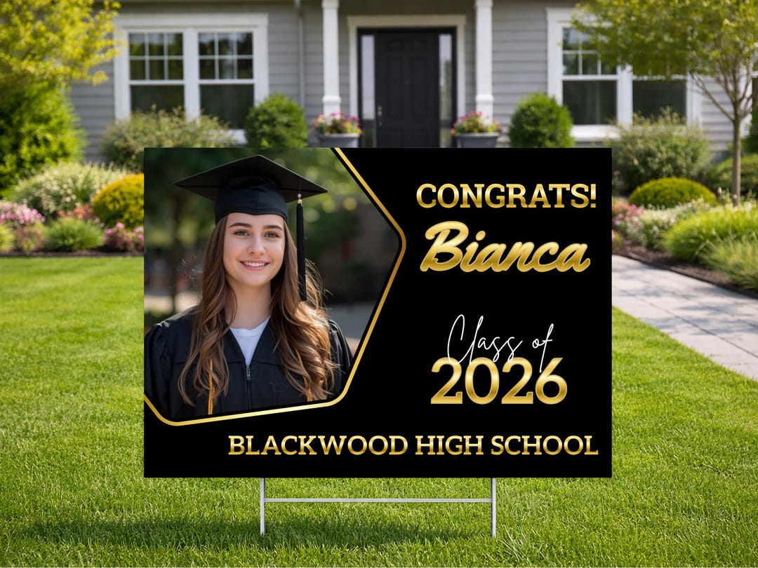 Personalized Graduation Yard Sign With Photo, Congrats Graduate Lawn ...
