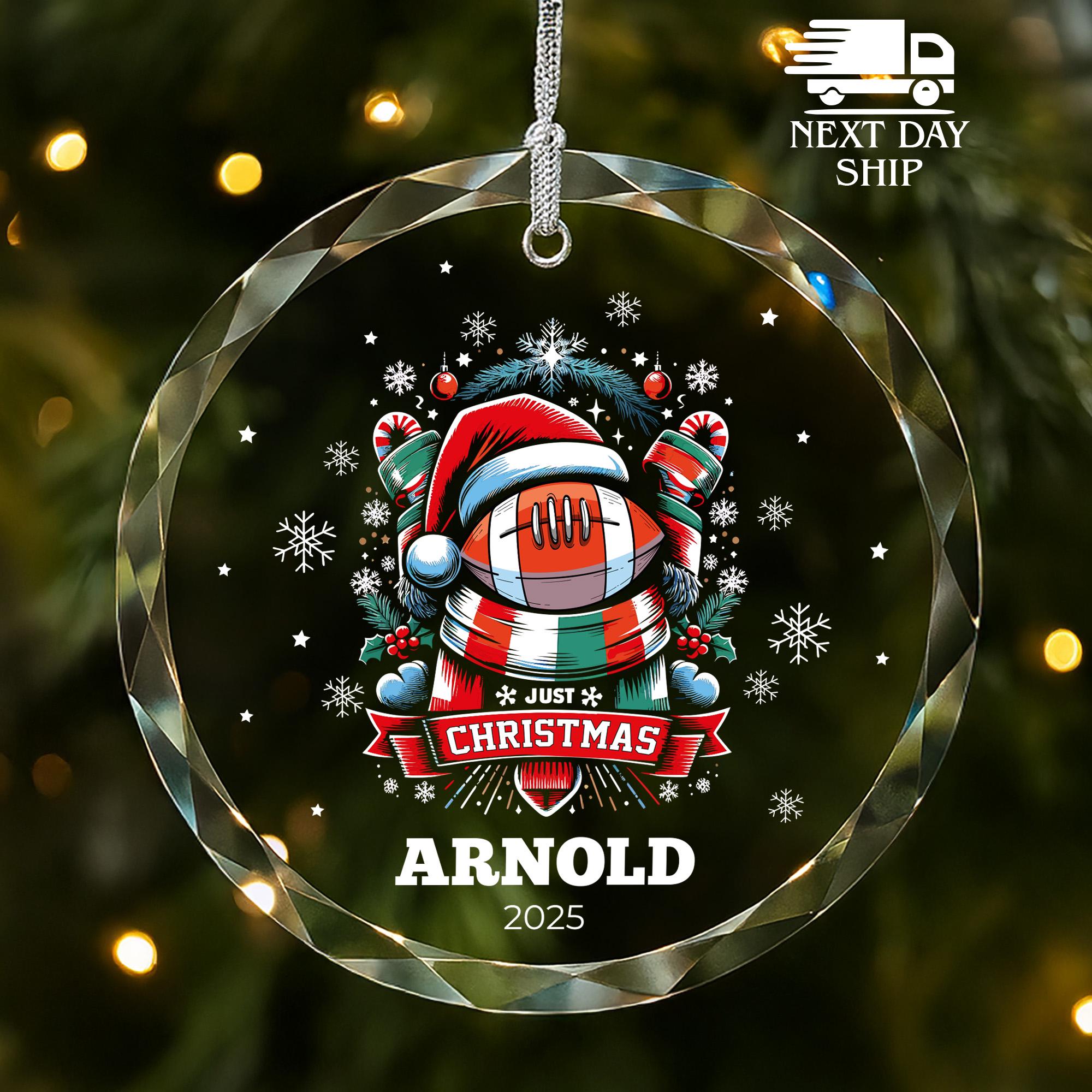 Personalized Football Ornament 2025, Custom Name Player Gift, Christmas Sports Keepsake for Fan, A Touchdown Holiday Memory, Christmas Gifts