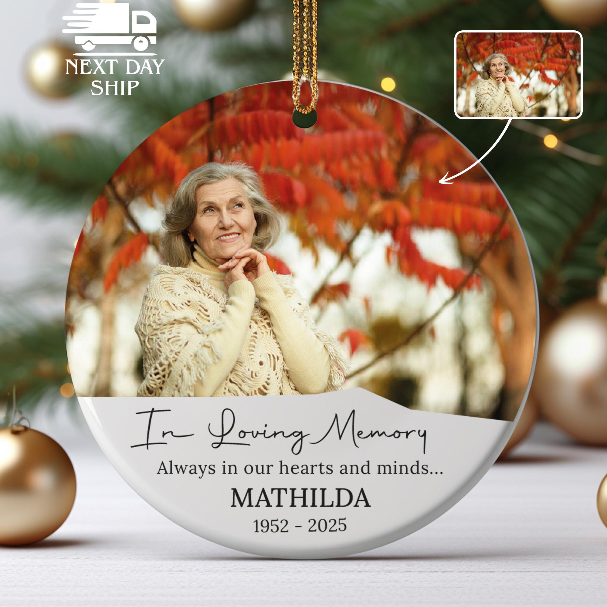 Personalized Memorial Ornament, Custom Photo Sympathy Gift, In Loving Memory Keepsake for Loved One, A Cherished Tribute, Xmas Decor