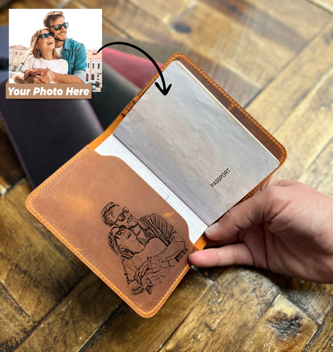 Personalized Passport Holder, Personalized Leather Passport Cover