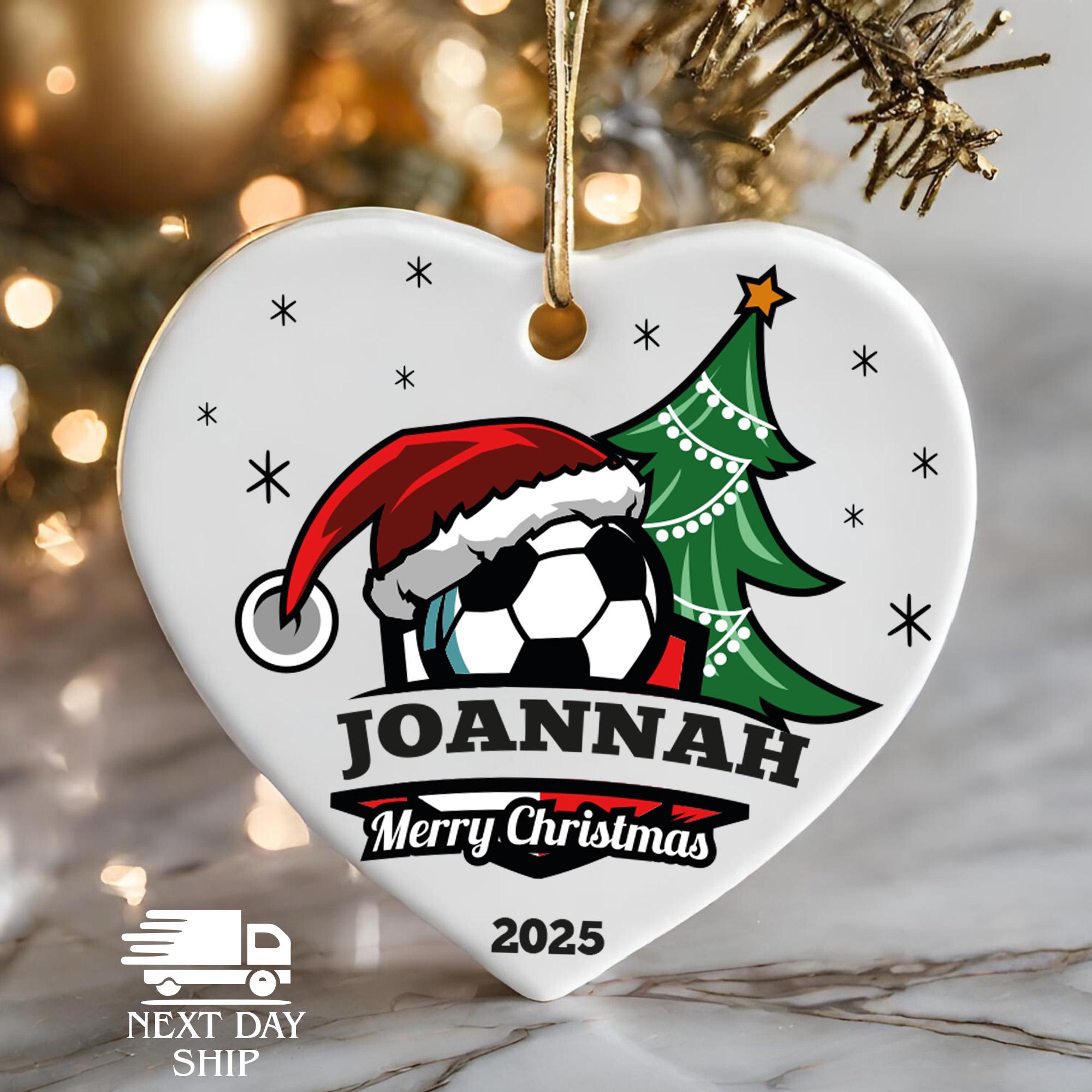Custom Name Soccer Ornament, Personalized Name Player Keepsake, Gift For Boy, Customize Gift For Soccer Player, Soccer Gift  For Children