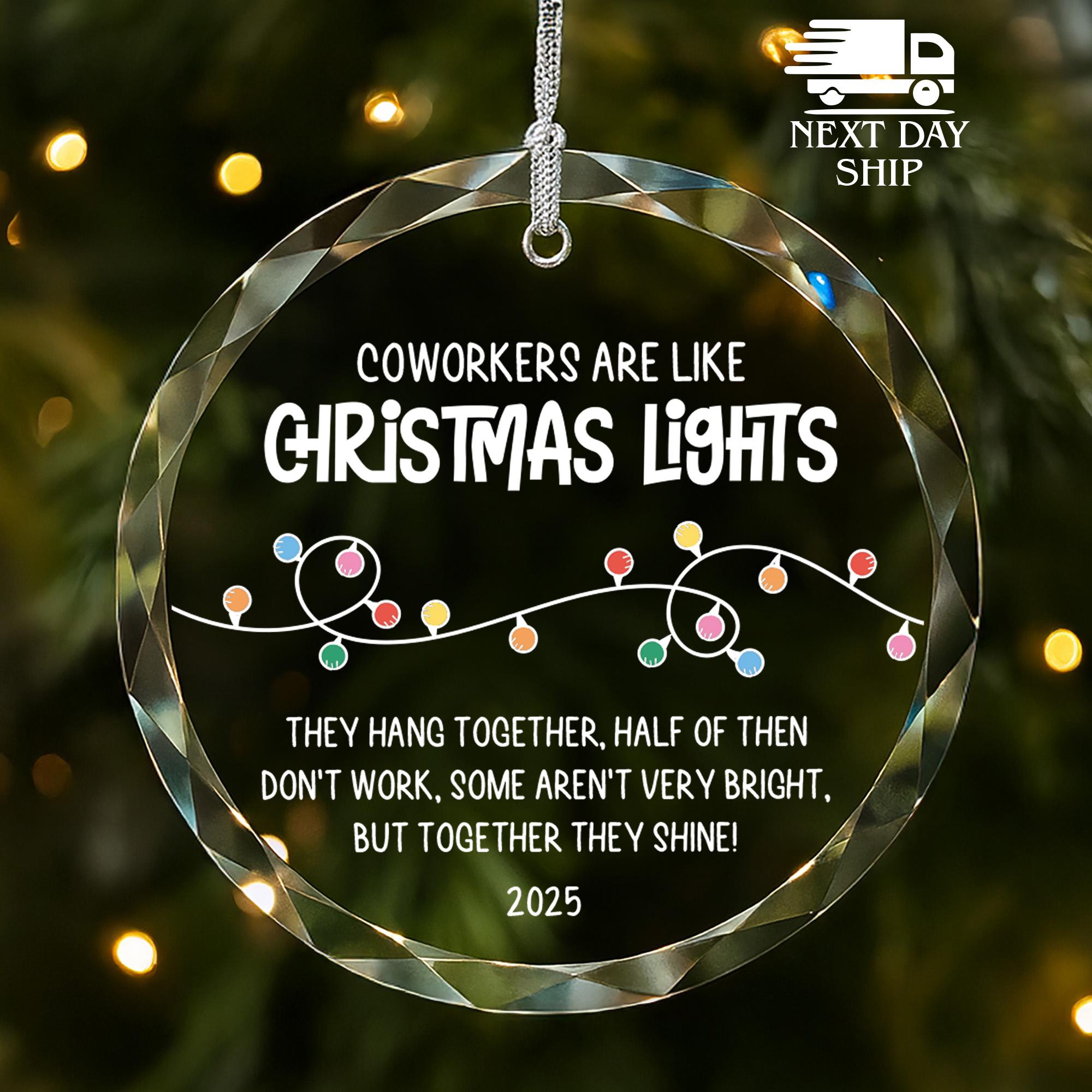 Personalized Coworker Ornament, Coworkers Are Like Christmas Light Ornament, Gift for Work Bestie, Employee Gift, Colleague Ornament