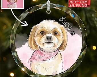 Pet Memorial Christmas Ornament, Personalized Dog Photo Keepsake, Forever Loved Remembrance Gift, Custom Pet Loss Holiday Decor