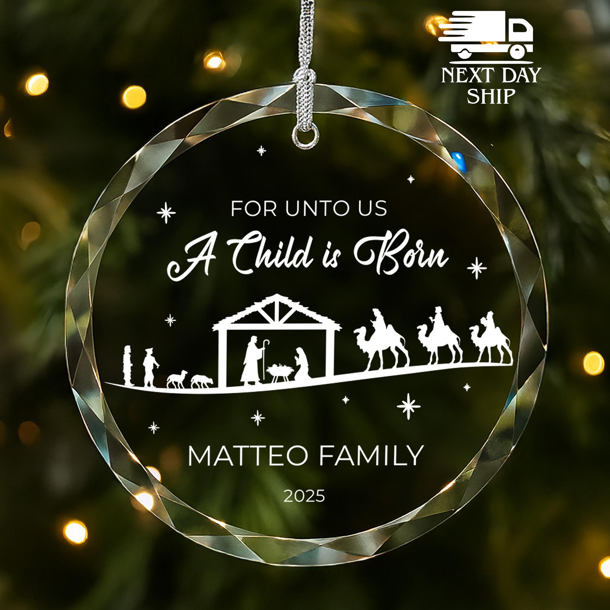 Personalized Nativity Scene Ornament, Custom Family Name Religious Gift 2025, Christian Christmas Keepsake, A Celebration of Faith
