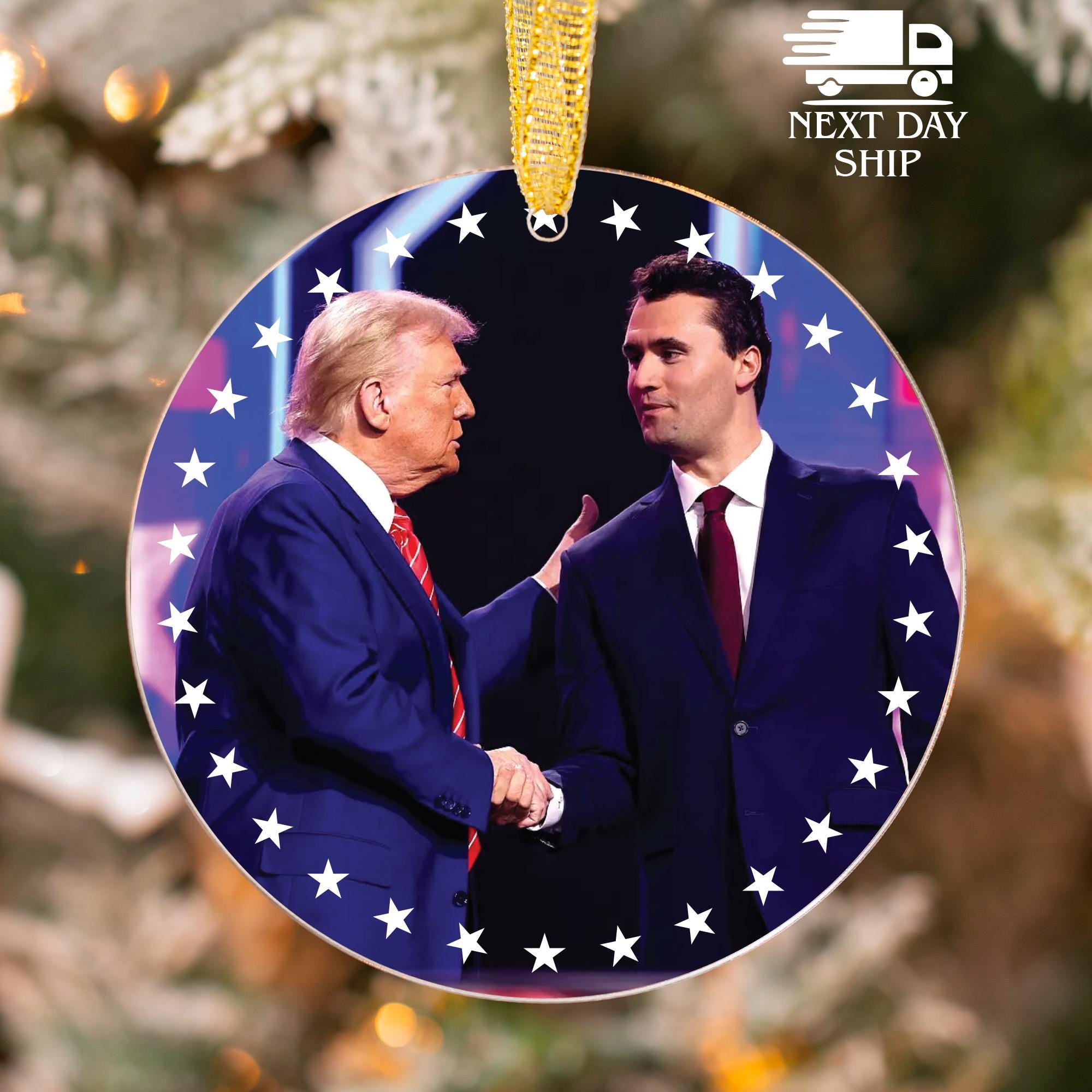 Charlie Kirk Tribute Memorial Ornament, In Memory of Charlie, Patriotic Christmas Ornament, True American Hero Ornament, In Memory of Kirk