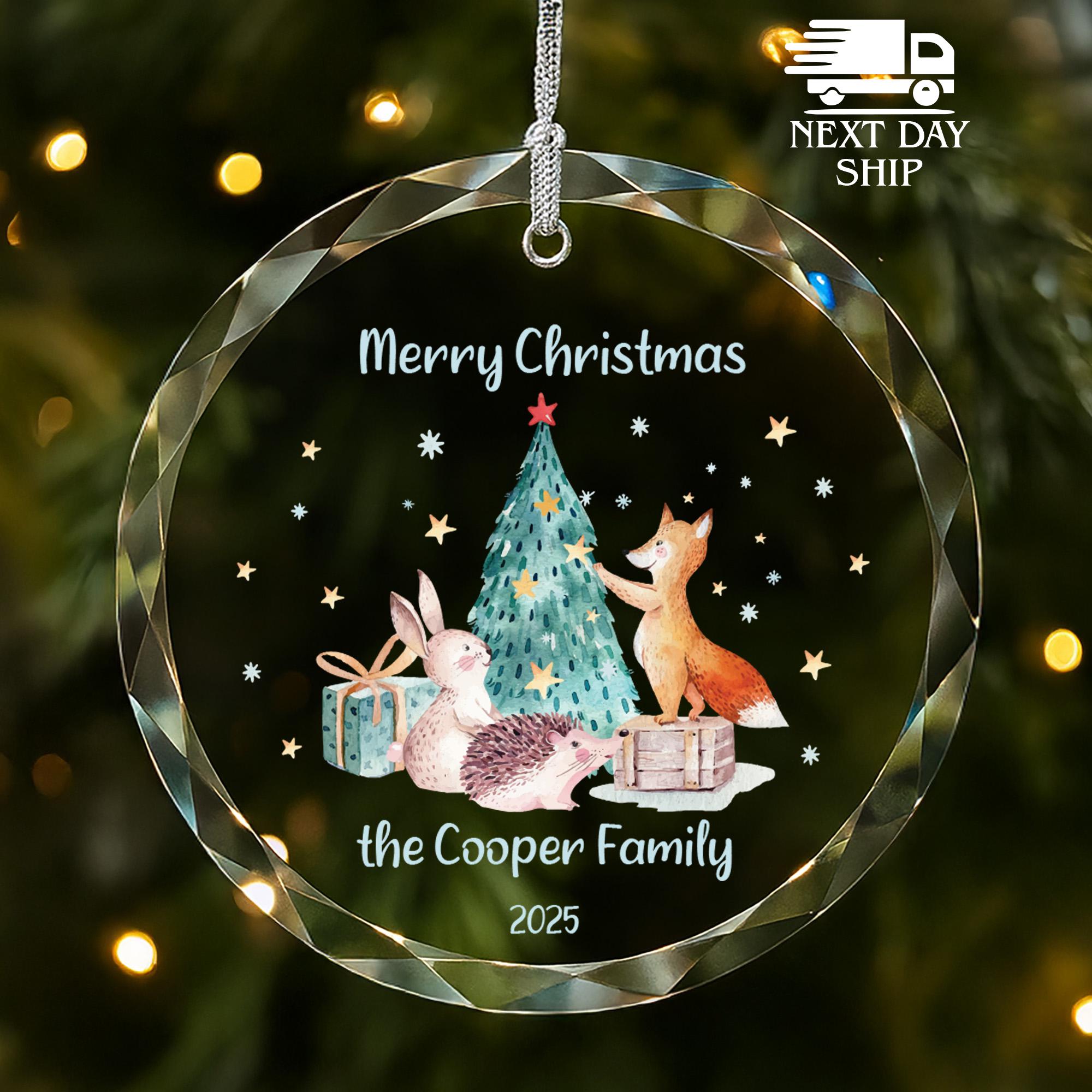 Merry Christmas Family Ornament, Custom Family Name Ornament, Personalized Ornament for Relatives, Christmas Tree Ornament, Christmas Gift
