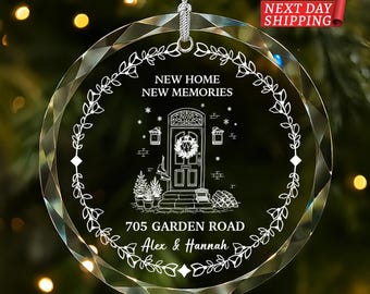 Personalized New Home Ornament, Custom Address Christmas Keepsake, Housewarming Gift for Couple, First Home Ornament, New Homeowner Gift