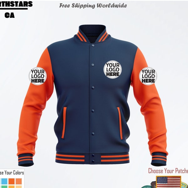 Custom Navy Orange Jacket