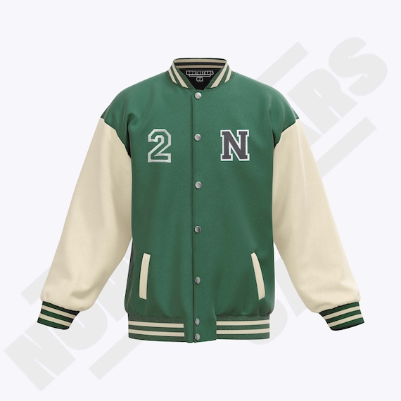 green varsity bomber