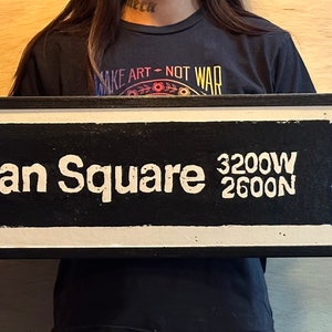 Logan Square  L Train Sign,  Logan Square Blueline poster, Logan Square Artwork,  CTA posters, Chicago neighborhood artwork, Chicago Art