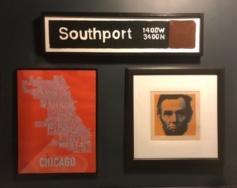 Southport L Train Sign, Wooden Southport L Train Sign, Southport Train Station Sign, Southport Brownline Sign, Southport CTA Sign, Train Art