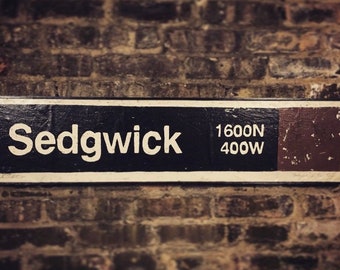 Sedgewick Brown Line l Train Sign, Sedgwick train station art, CTA poster, Lincoln Park neighborhood artwork, Chicago poster, Chicago Art