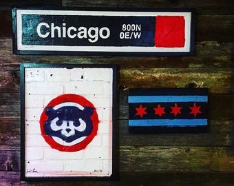 Chicago L Train Sign, Chicago Train Sign, Chicago Red Line Sign, Train Sign, Chicago Subway Sign, Chicago Transit Sign, Chicago Sign