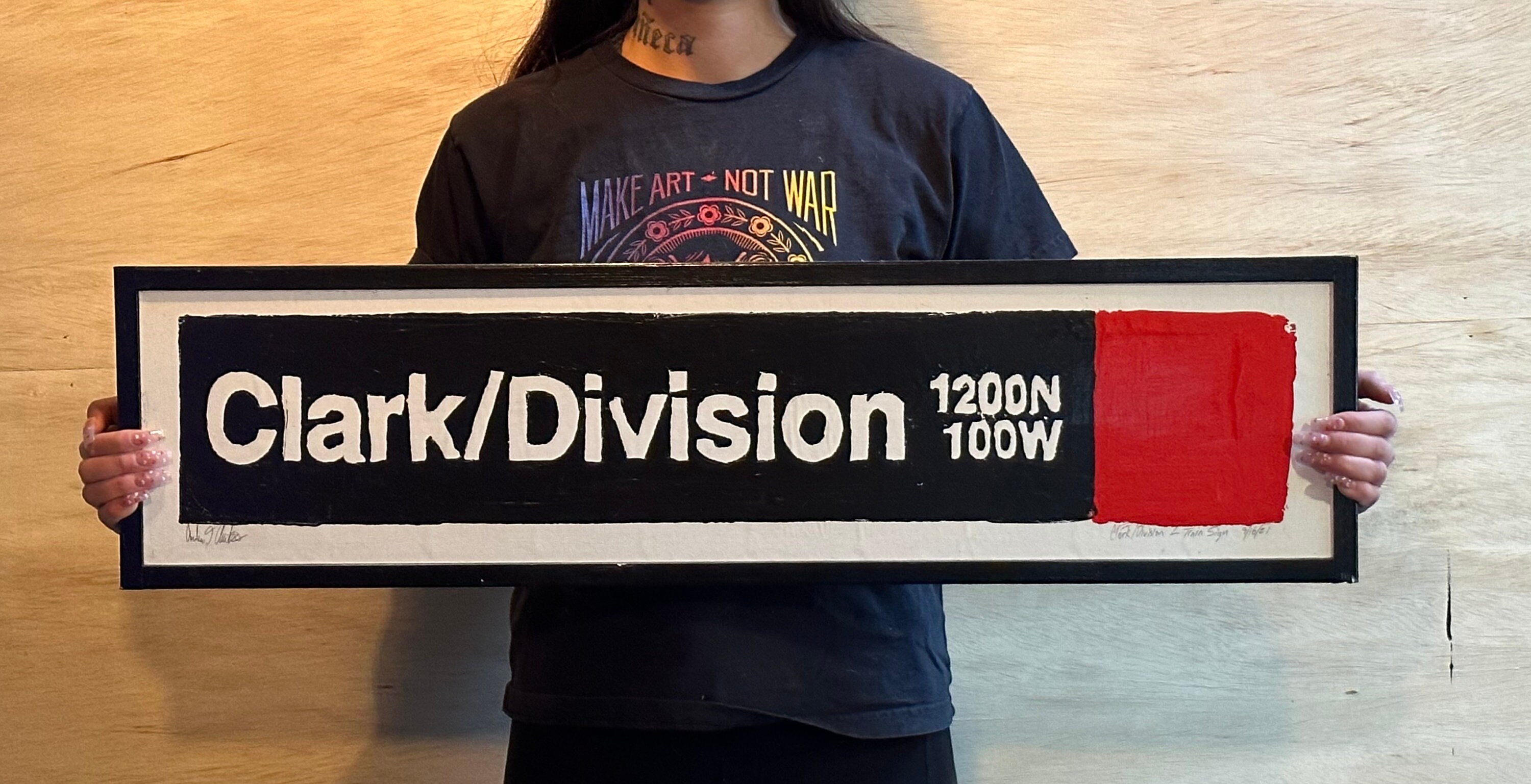 Clark/Division L Train Sign