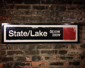State/Lake L Train Sign, State/Lake Redline Train Station artwork, CTA Poster, L Train art, chicago artwork, State/Lake train gift