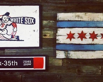 Sox-35th L Train Sign, Sox Redline Sign, White Sox Memorabilia, Baseball Art, Chicago Signs, White Sox Signs, Redline Sign, CTA Artwork