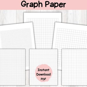 Simple Graph Paper Pages|Printable Graph Paper Bundle|Printable Note Paper Templates|Plain Printable Graph Paper|Different Sizes Graph Paper