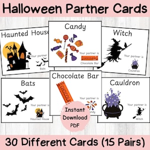 Cartes de jumelage entre élèves et partenaires|Cartes de groupe de partenaires pour Halloween|Gestion du comportement en classe|Ressources pour enseignants du primaire|Petits groupes