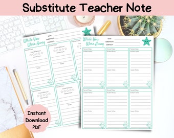 Substitute Teacher Note: Middle/High School Class Report (PDF)