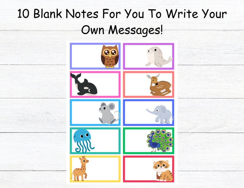 Funny Animal Lunch Box Jokes for Kidsanimal Themed Printable Lunchbox ...