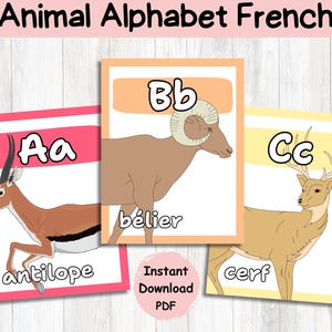 French Animal Alphabet Posters|Core French Immersion Classroom Decor|Abécédaire En Français|La Maternelle|Affiches Éducatives|Abcdaire