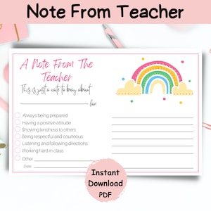 Message positif pour l'enseignant aux parents|Carte de vantardise de l'enseignant|Reconnaissance et motivation des étudiants|Courrier pour enseignant heureux|Courrier pour enseignant à imprimer pour la maison