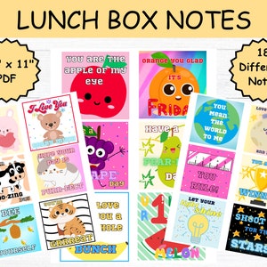 Notes de boîte à lunch pour enfants|Notes de boîte à lunch à imprimer pour l'école|Messages inspirants pour enfants|Notes d'amour de boîte à lunch|Notes colorées amusantes et mignonnes