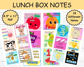 Printable Lunch Box Notes | Inspirational, Colorful Kids' Messages (PDF)