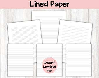 6x9 Lined Paper | Download and Print | 6x9 Journal Page | Single