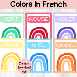 French Colors Poster: Rainbow Classroom Decor (PDF)