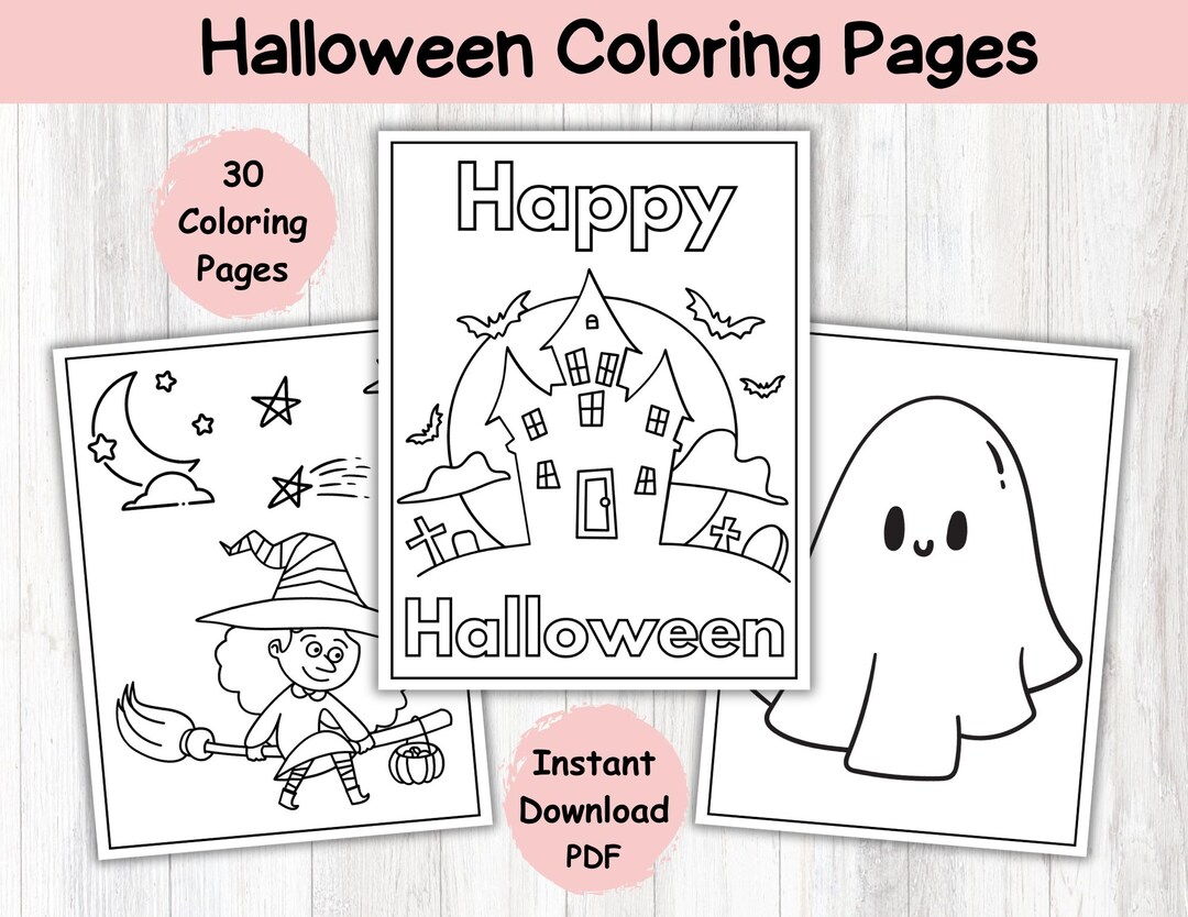 Halloween Coloring Pages for Kids | Classroom Activity (PDF) - Etsy
