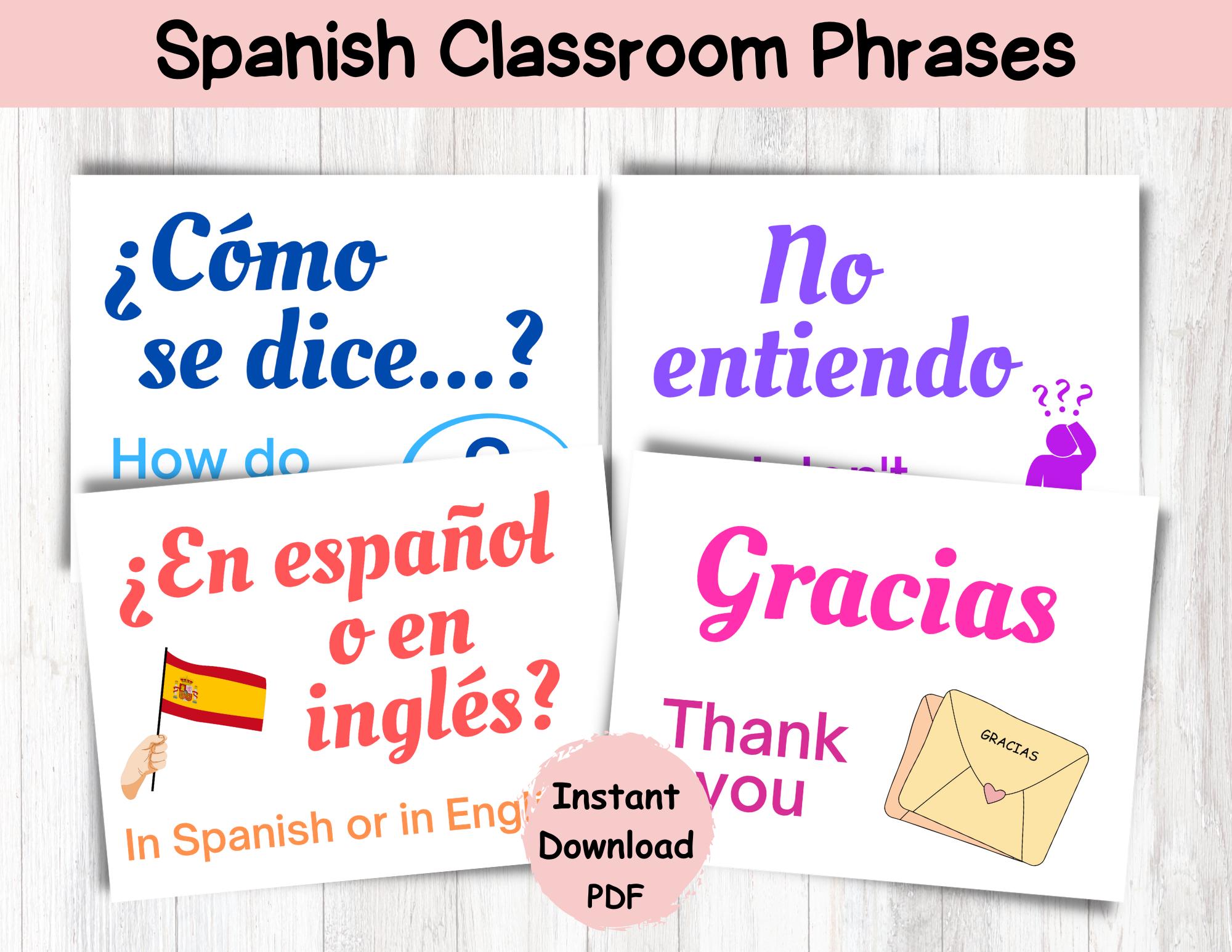 Sinload Spanische Lern-Poster Set – 16 Stück, 30 X 20 Cm, Zweisprachig (Spanisch/Englisch)