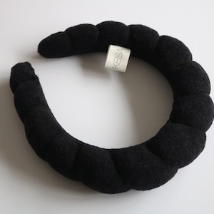 KESA | Facial Headband | Hairband | Toweling headband | Croissant headband | Beauty product | Parisienne headband | Trendy | Black |