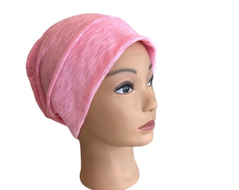 Bonnets roses en tricot transparent conçus pour les patients atteints de cancer ~ Bonnets contre le cancer ~ Chapeaux de chimio ~ Ensemble de soins ~ Bonnets contre le cancer
