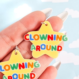 Clowning Around Earrings | Silly Earrings | Rainbow Jewelry | Circus Aesthetic | Clowncore Accessories | Kidcore | Colorful | Fun | Quirky