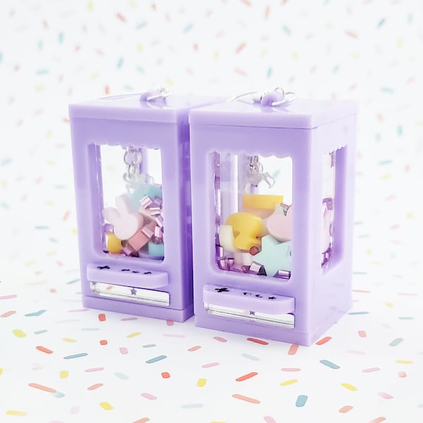 Claw Machine Earrings | UFO Catcher | Shaker Charm Earrings | Kawaii | Pastel Goth | Goth | Emo | Gift | Toreba | Anime | Otaku | Crane Game