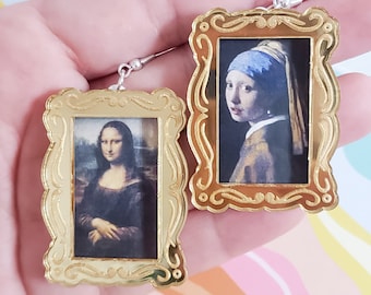 Cornice per foto Orecchini/Arte/Museo/Dichiarazione/Regalo/Goth pastello/Alternativa/Vintage/Ritratto/Galleria/Esposizione/Ornato/Divertimento