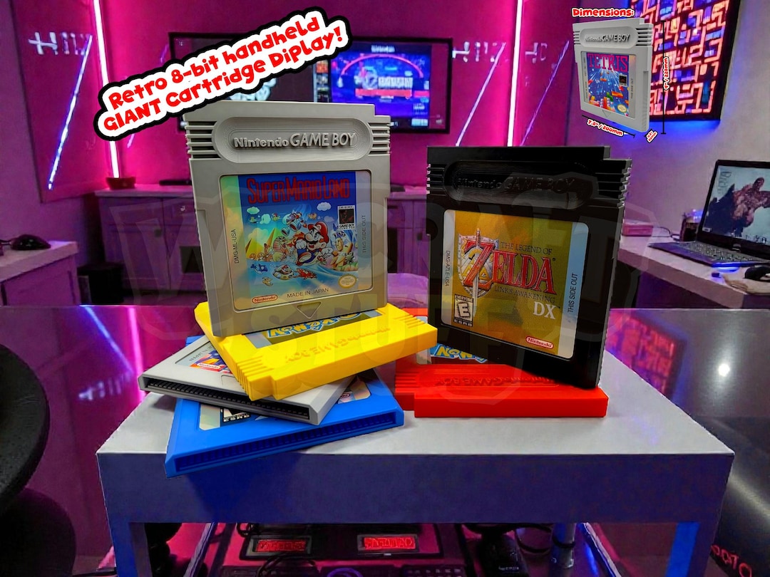 Gameboy Color Game Display Retro GAMEBOY / GAMEBOY COLOR Cartridge Wall Art – Oversized 8-bit Game ...