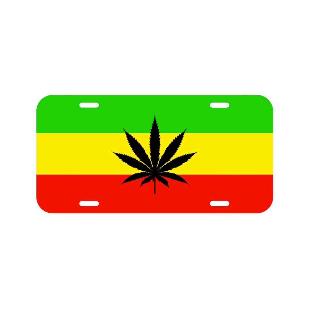 Reggae Rasta Rastafarian Marijuana Weed Flag License Plate for Etsy