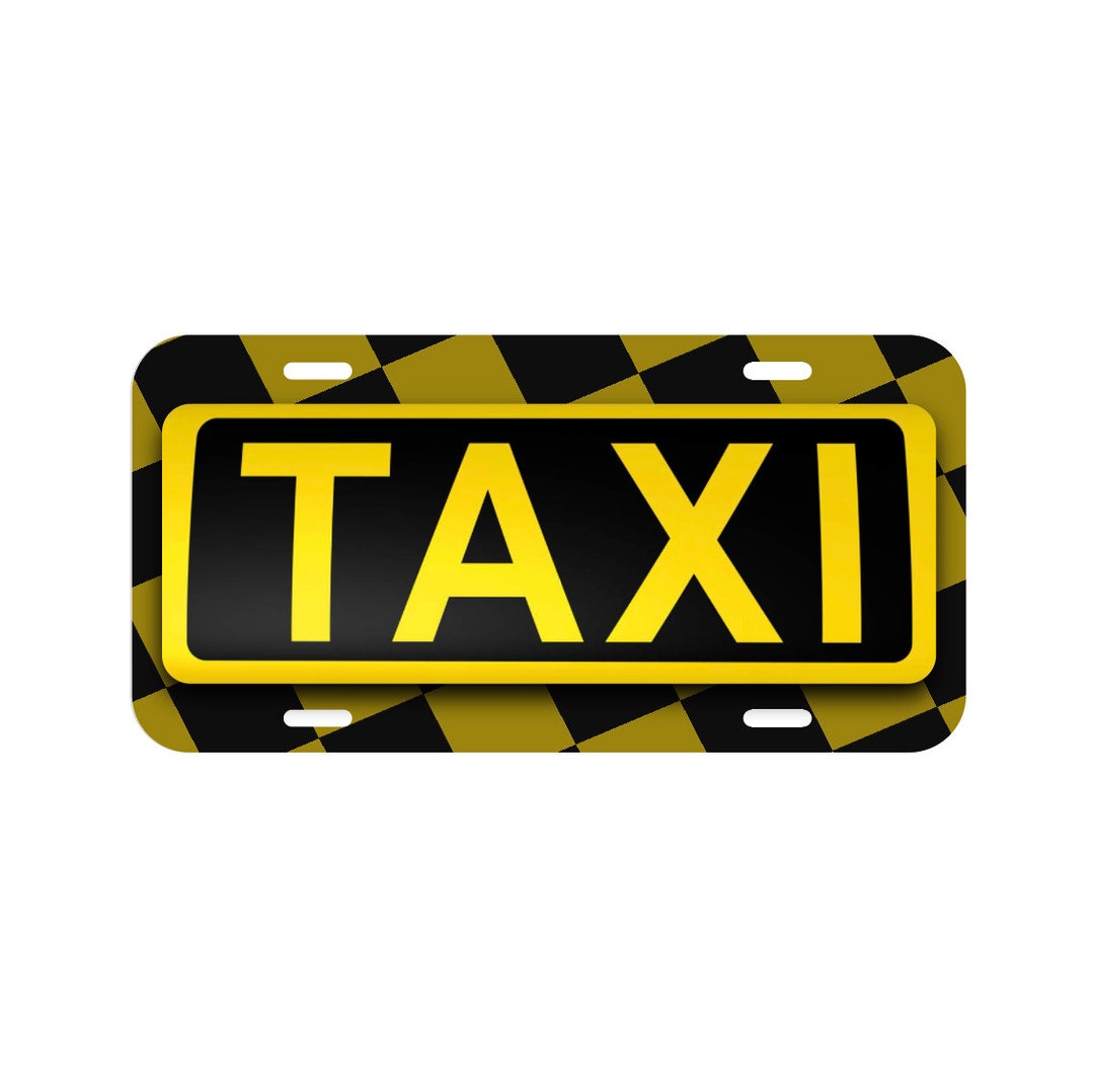 Taxi Ride Share Commute License Plate for Vehicles Cars Trucks Etsy