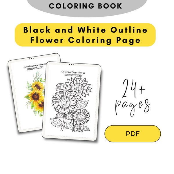 The Ultimate Bundle 12 Bloom & Botanicals Coloring Book Realistic Illustration Printable PDF for Adults and kids Beautiful Flowers Pages