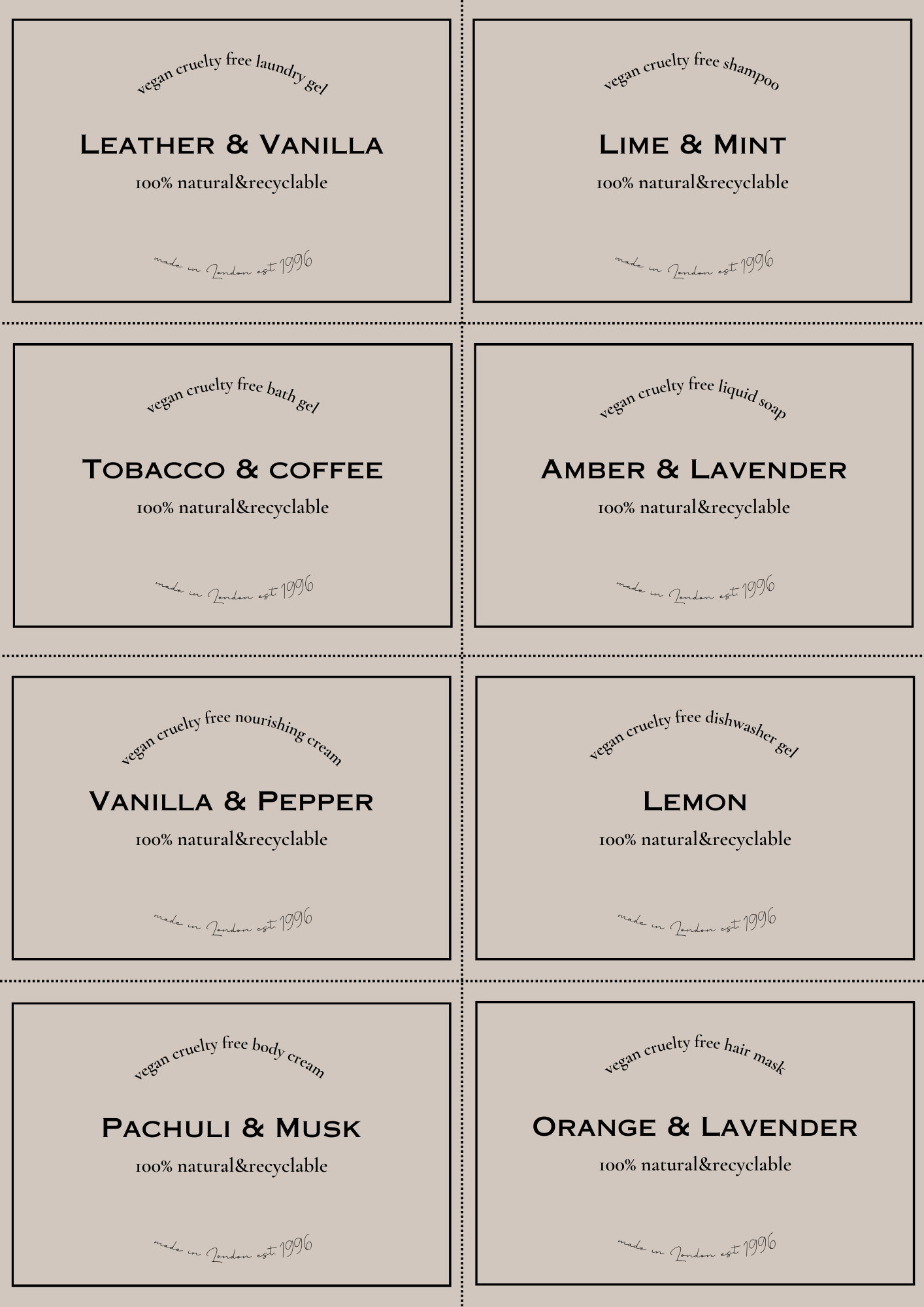 White Minimalist Printable Labels Document - Etsy